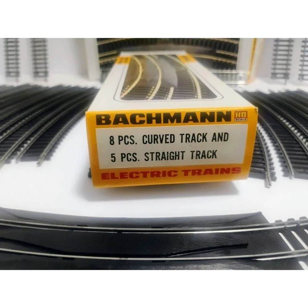 VINTAGE BACHMANN RAILROAD HO- GAUGE 25 PIECE TRAIN TRACK LOT W ORIGINAL BOXES